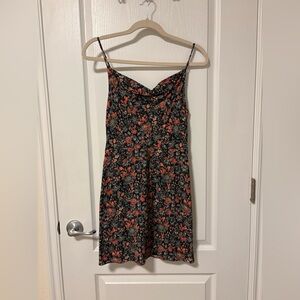 Aritzia Sunday Best Black and Pink Floral Mini Dress